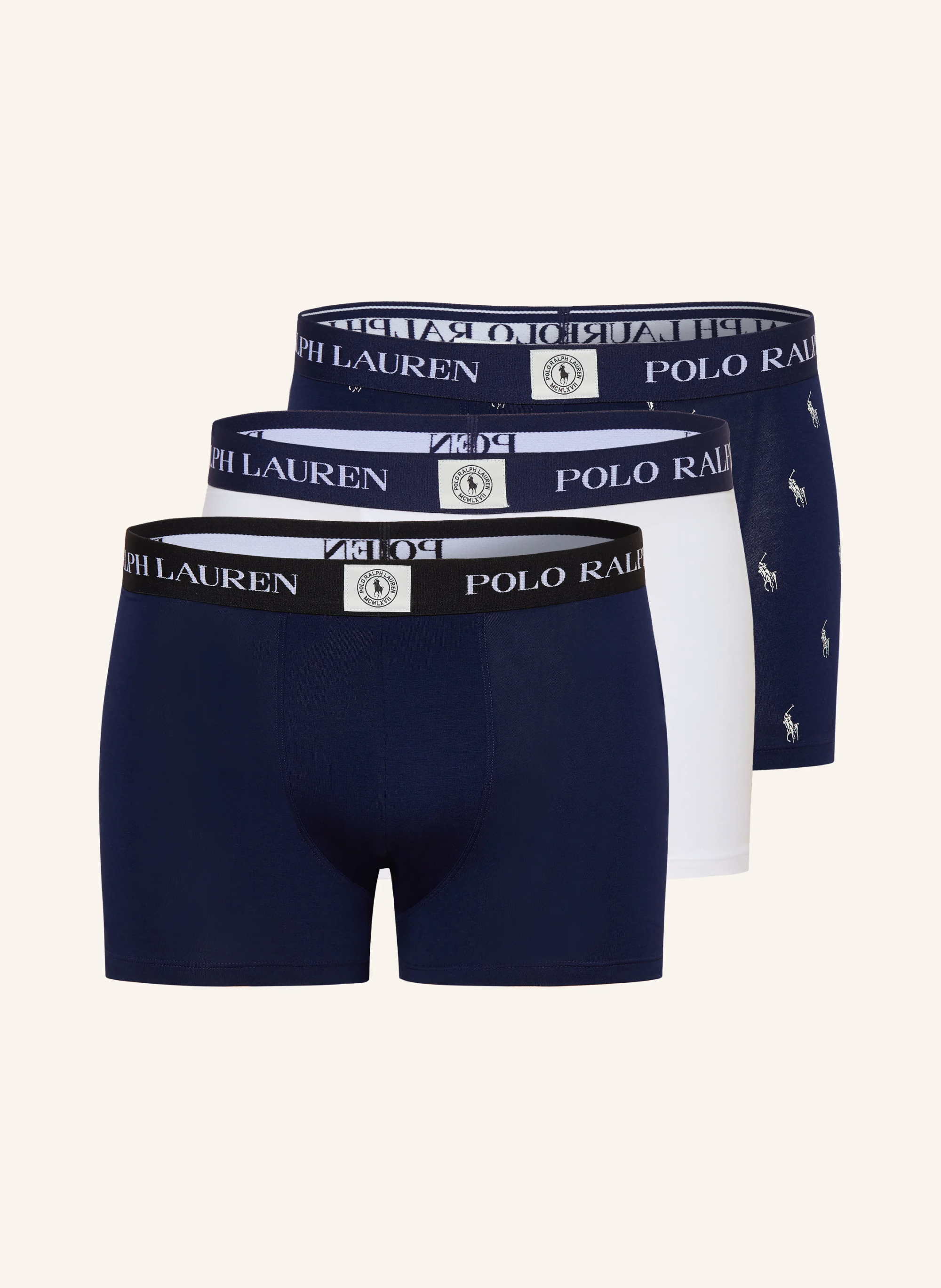 POLO RALPH LAUREN 3er-Pack Boxershorts – DUNKELBLAU / WEISS