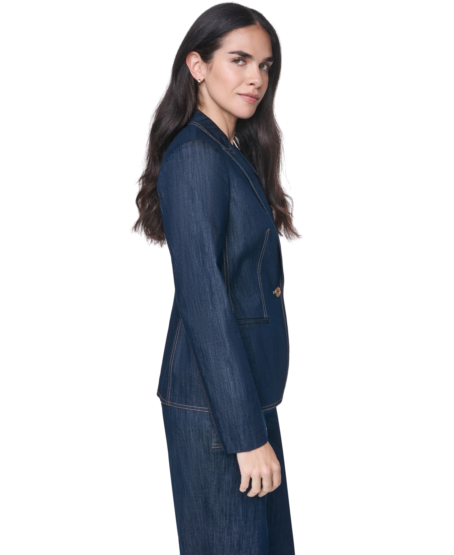 Tommy Hilfiger Women's Notch-Collar One-Button Blazer - Navy