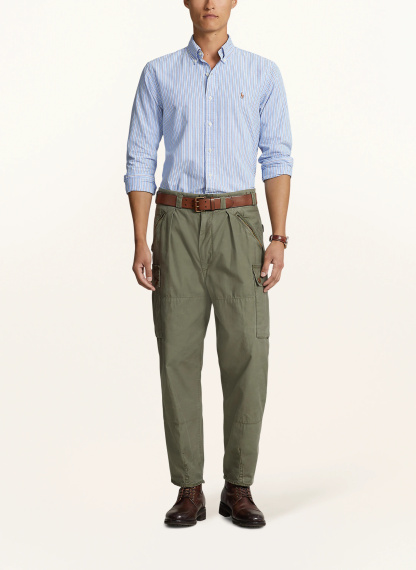 POLO RALPH LAUREN Oxfordhemd Custom Fit – HELLBLAU / GRAU / WEISS