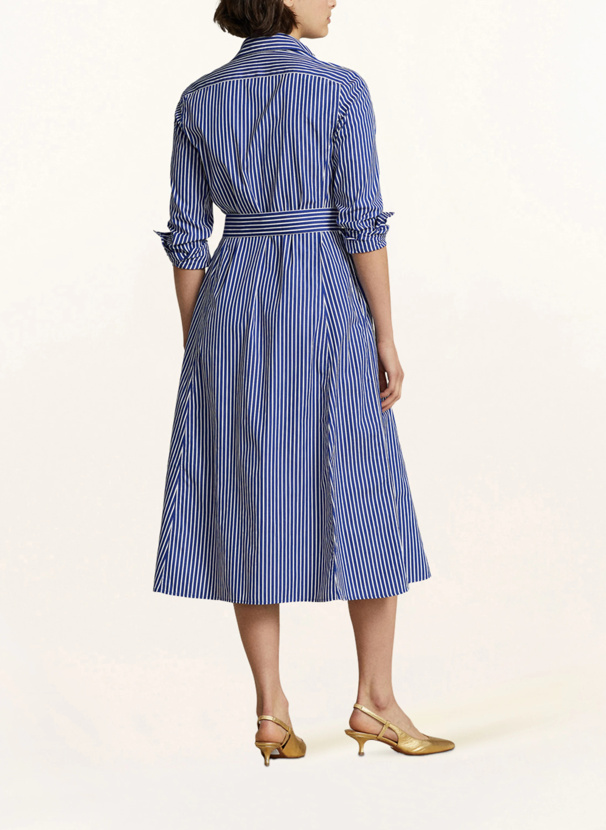 POLO RALPH LAUREN Hemdblusenkleid – WEISS / DUNKELBLAU