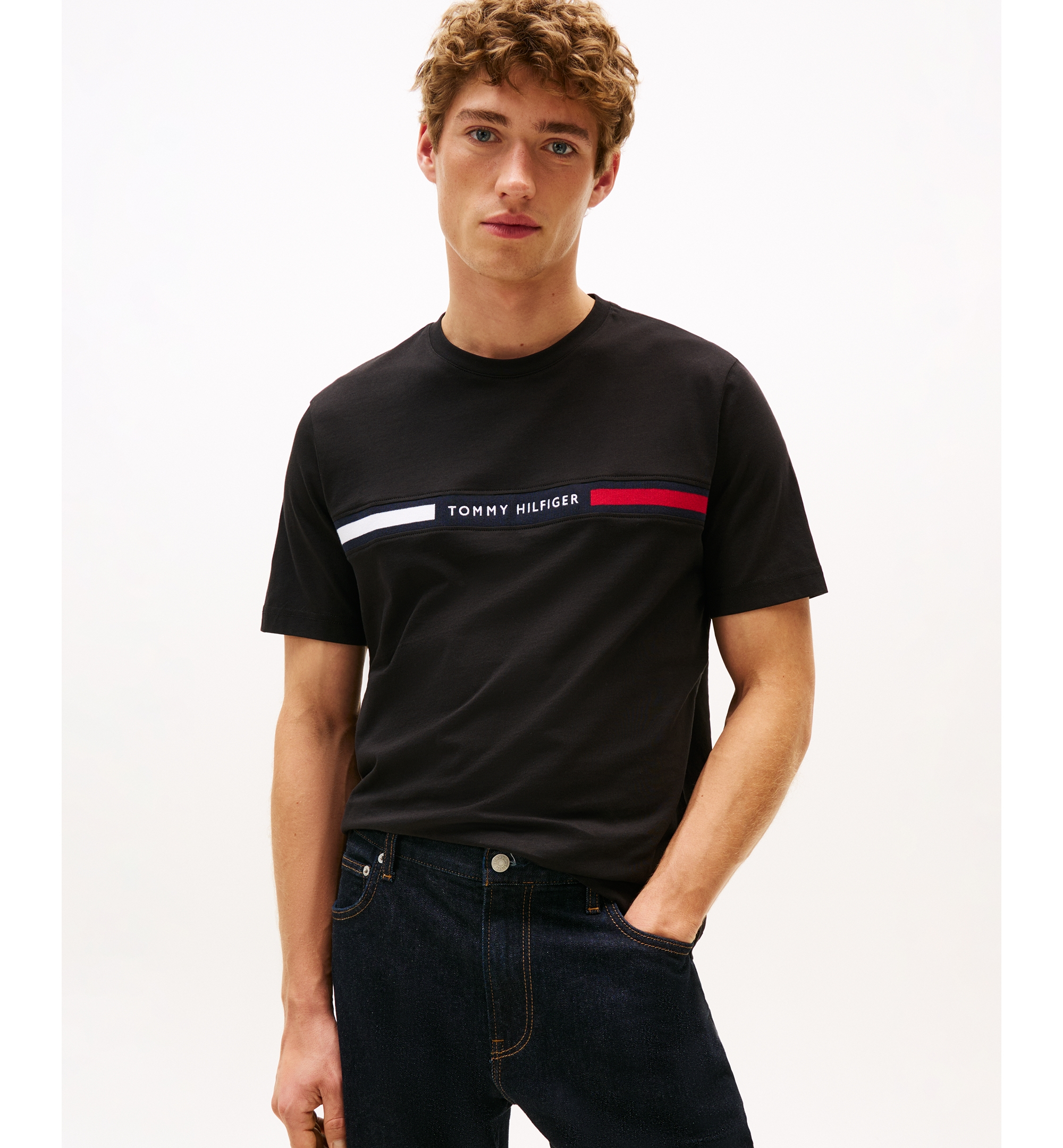 Tommy Hilfiger Men's Chest Insert Logo T-Shirt - Black