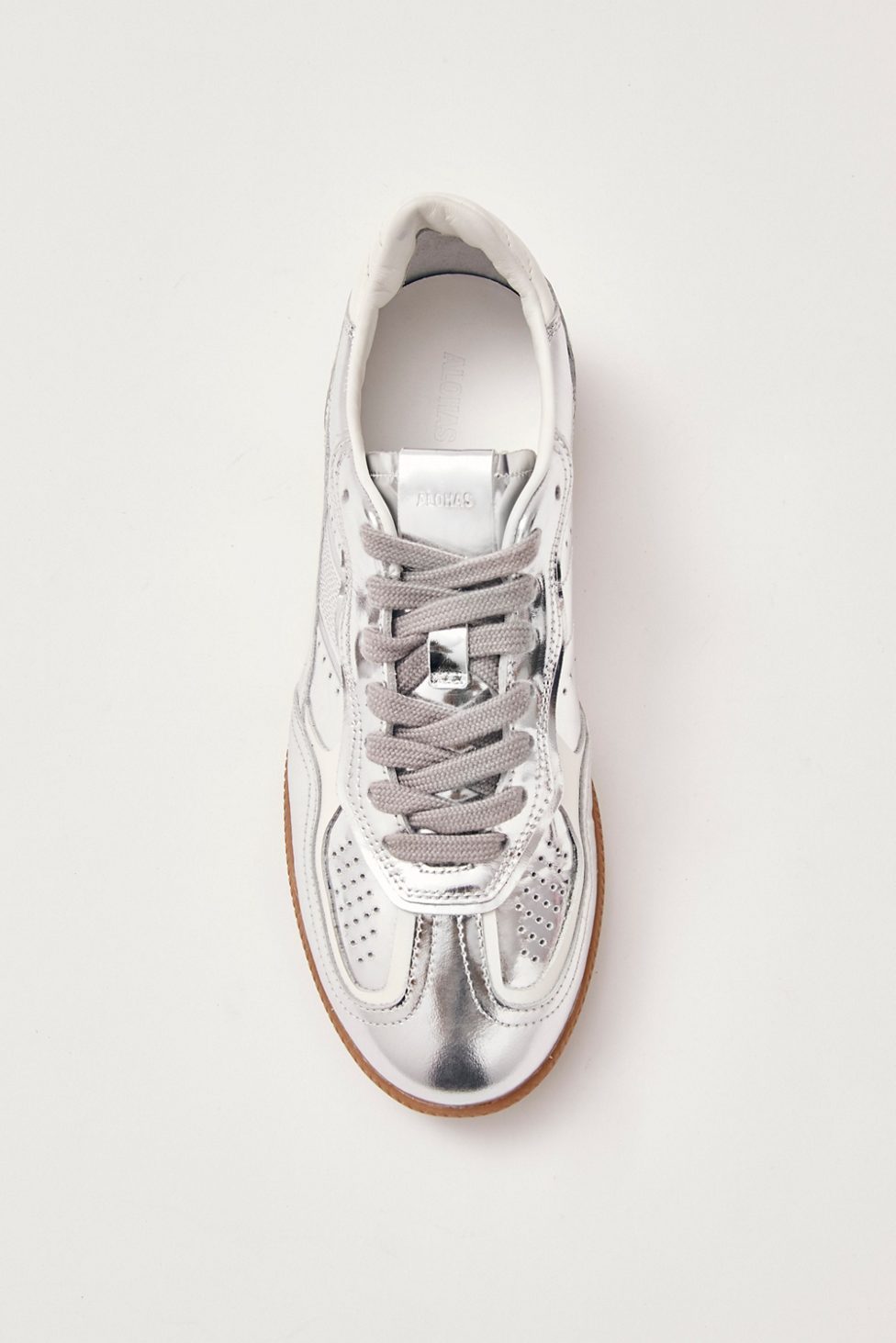 ALOHAS tb. 490 Leather Sneakers - Rife Shimmer Silver Cream