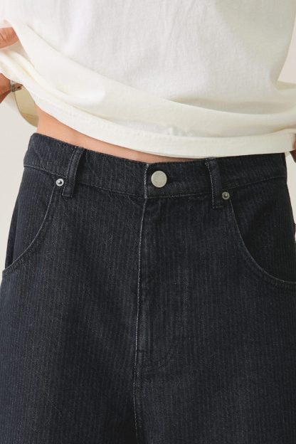 BDG Stripe Pattern Cocoon Fit Jeans - Washed Black