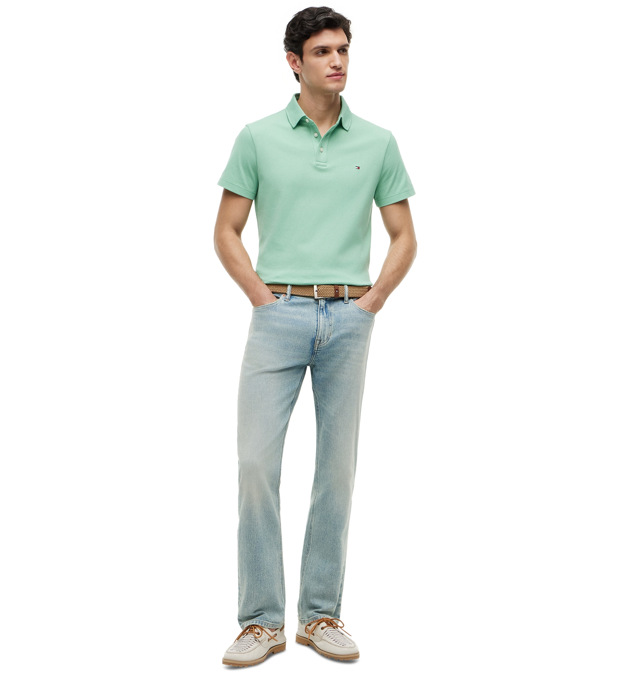 Tommy Hilfiger Men's Classic-Fit Texture Polo Shirt - Cut Grass
