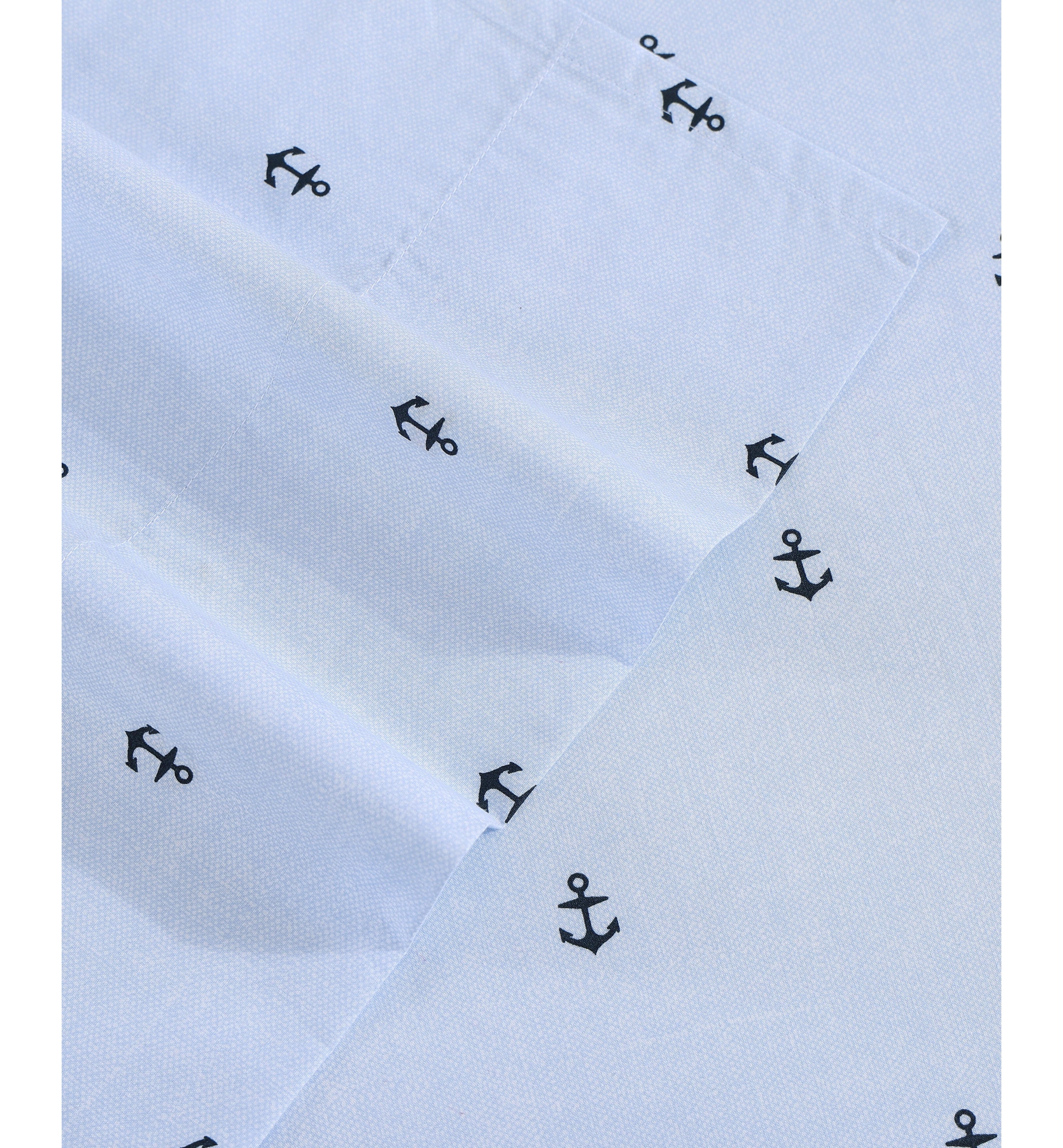 Tommy Hilfiger Printed 200-Thread Count Cotton Percale Sheet Set - Anchor, Flag Pale Blue