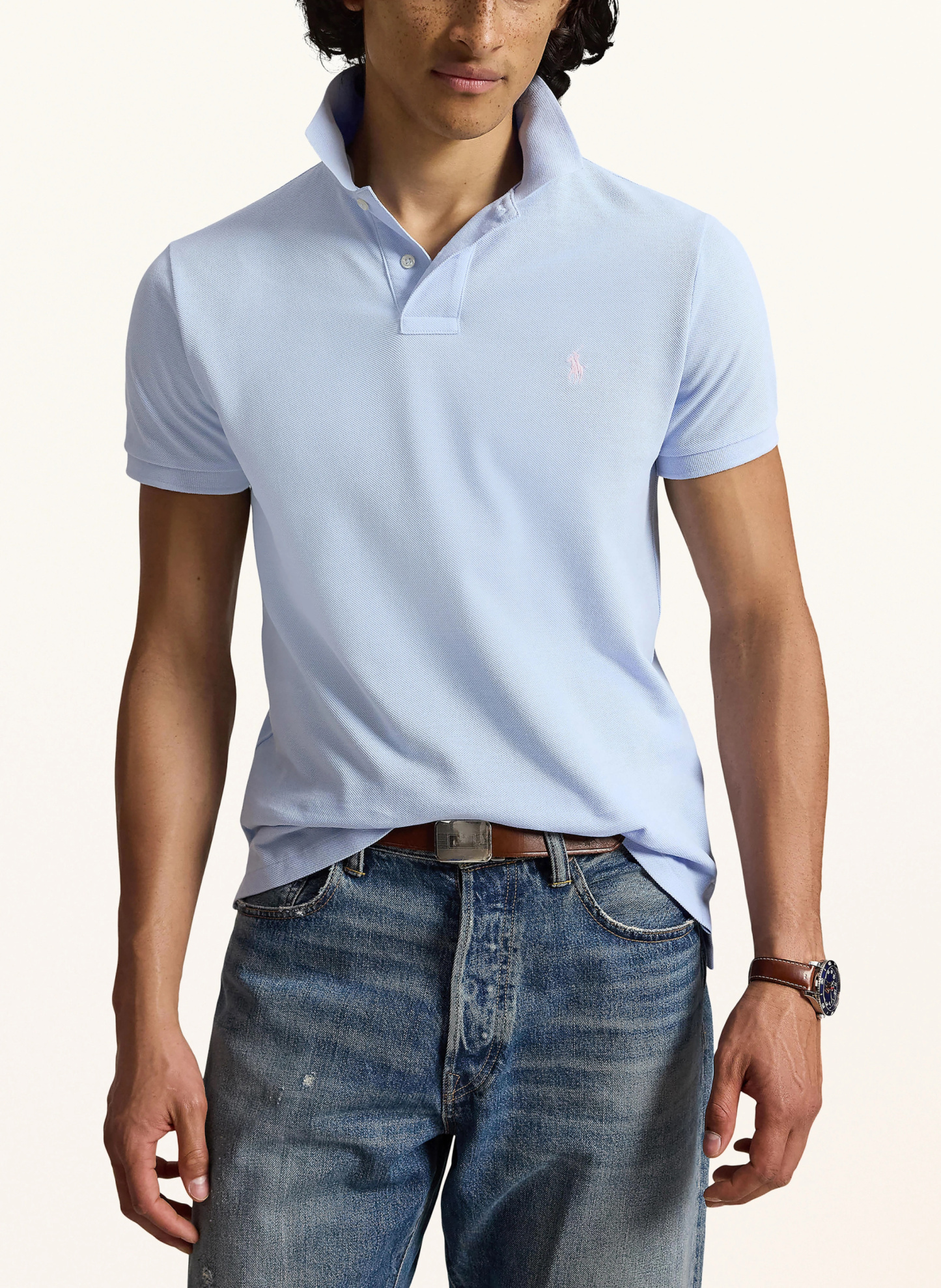 POLO RALPH LAUREN Piqué-Poloshirt Custom Slim Fit – HELLBLAU (3)