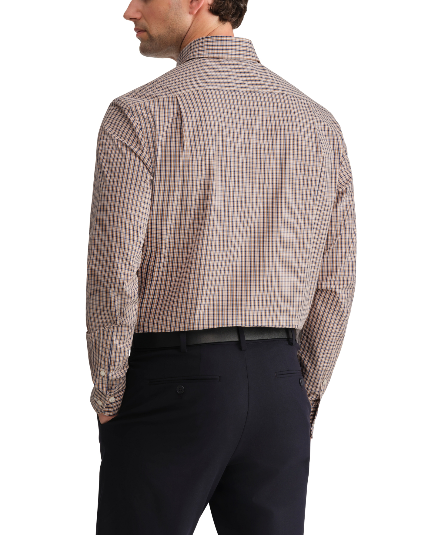 Tommy Hilfiger Men's Regular Fit Wrinkle Resistant Stretch Dress Shirt - Beige