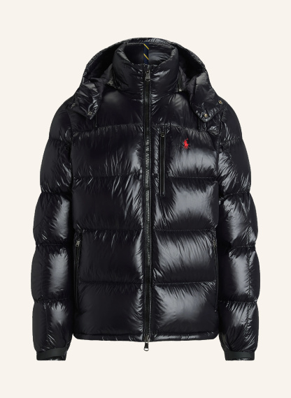 POLO RALPH LAUREN Daunenjacke GORHAM mit abnehmbarer Kapuze – SCHWARZ