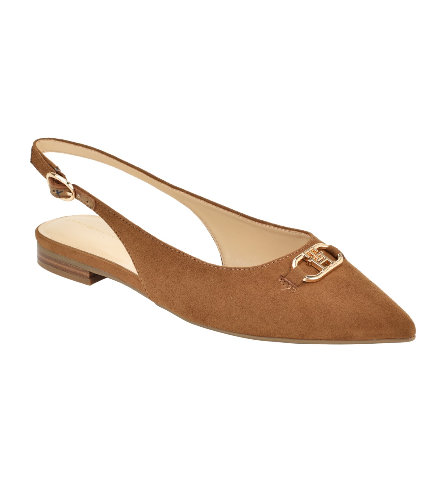 Tommy Hilfiger Women's Vesly Pointed Toe Slingback Dress Flats - Medium Brown