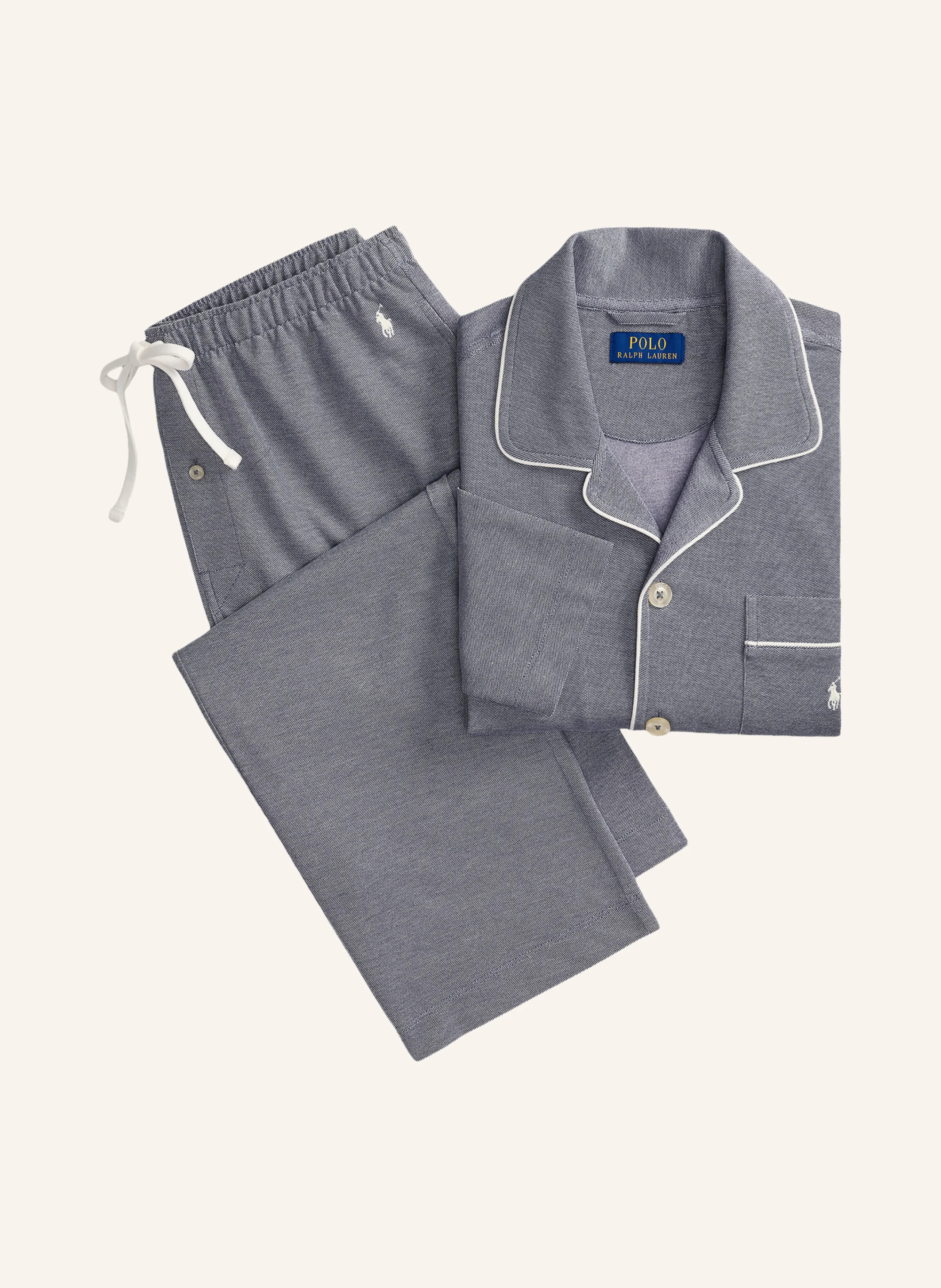 POLO RALPH LAUREN Schlafanzug – DUNKELBLAU / WEISS
