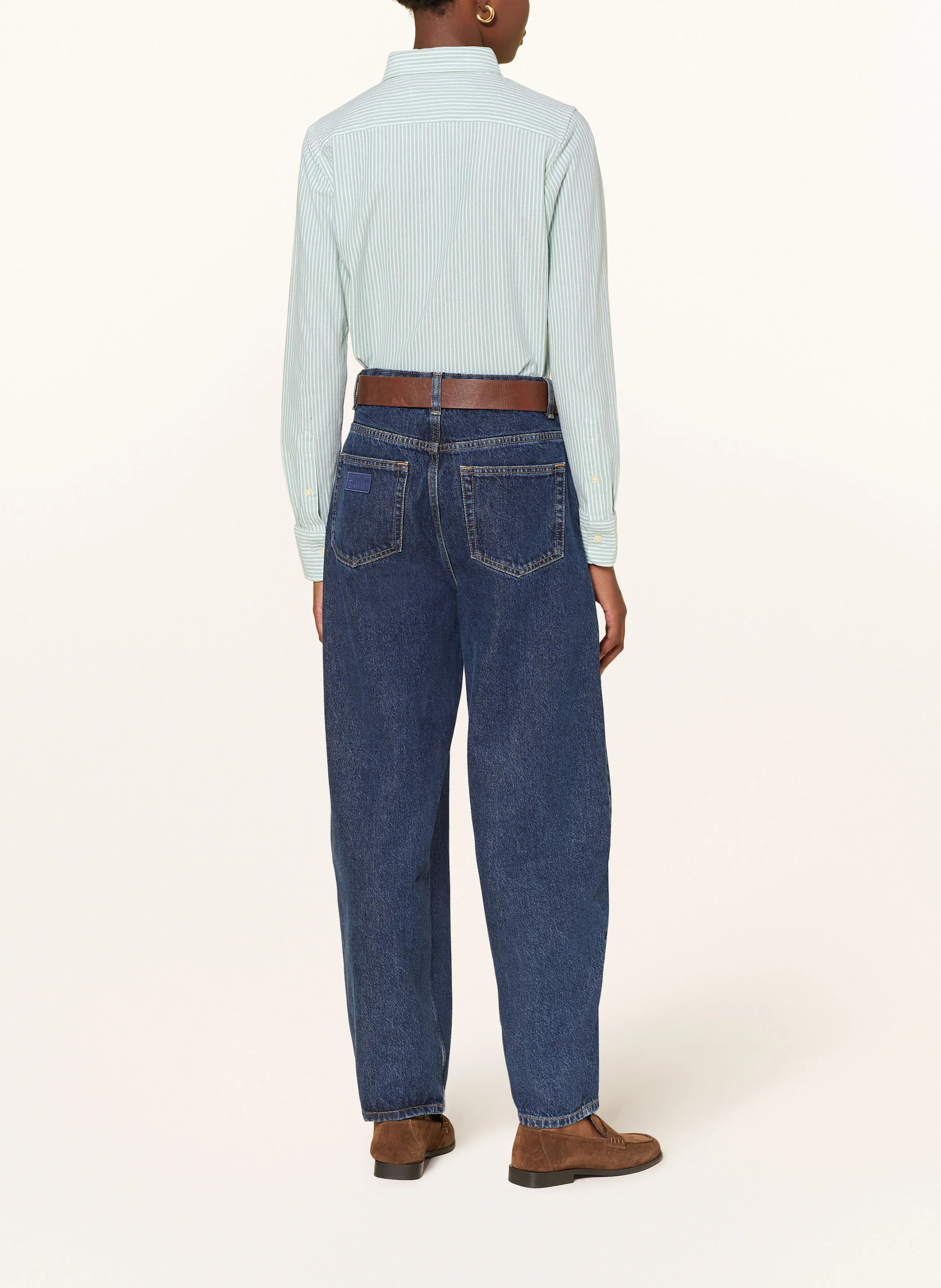 POLO RALPH LAUREN Hemdbluse aus Piqué – HELLGRÜN / WEISS