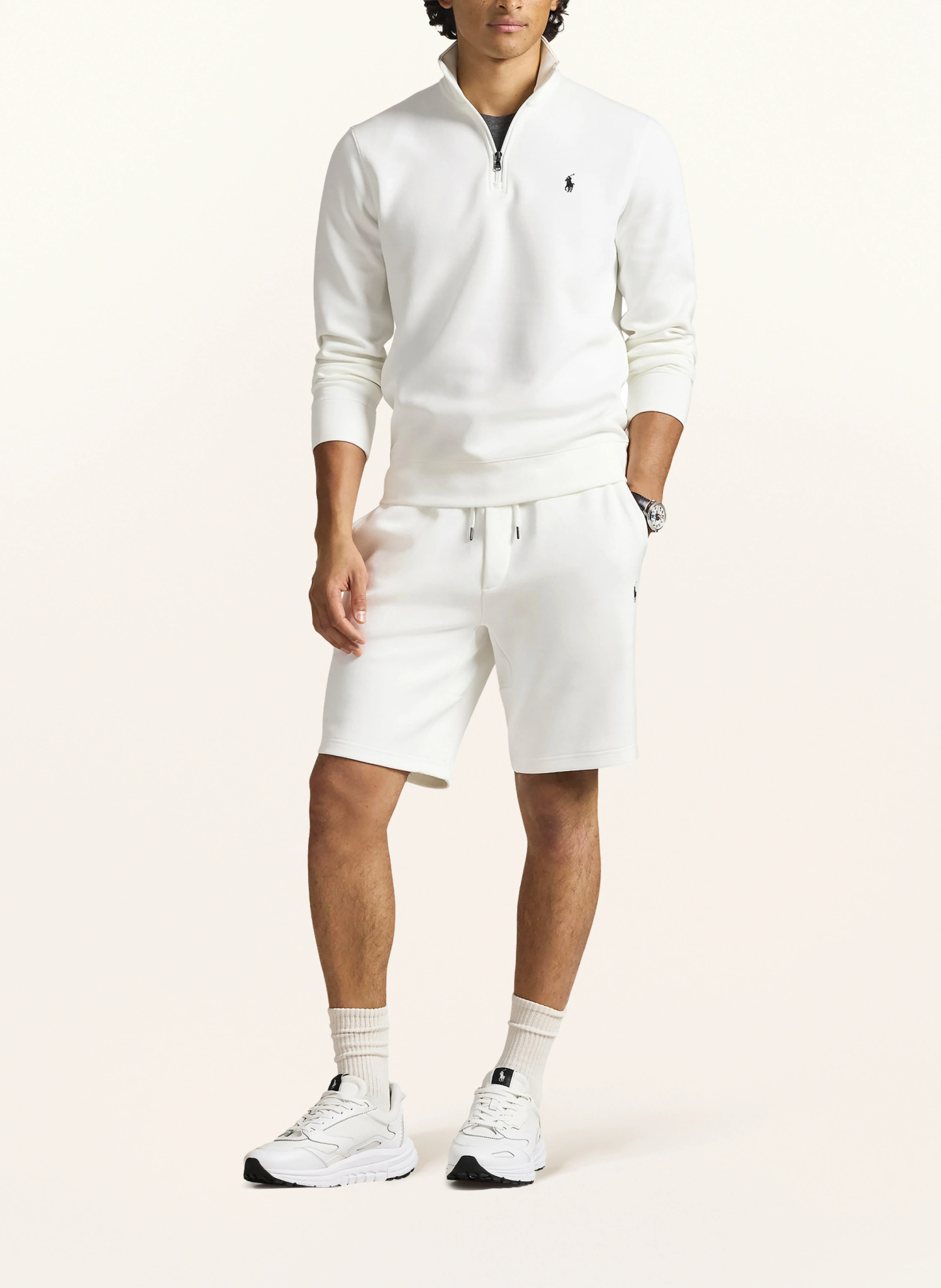 POLO RALPH LAUREN Jersey-Troyer – WEISS / SCHWARZ