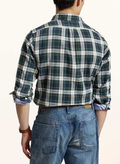 POLO RALPH LAUREN Oxfordhemd Custom Fit – DUNKELGRÜN / DUNKELBLAU / WEISS