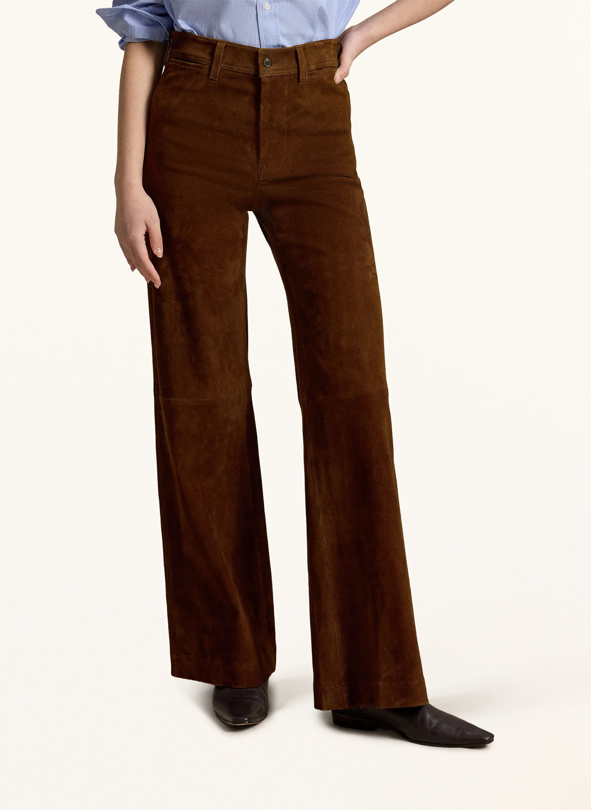 POLO RALPH LAUREN Lederhose – DUNKELBRAUN