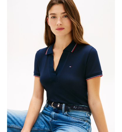 Tommy Hilfiger Women's Johnny Collar Short-Sleeve Polo T-Shirt - Dark Night Navy
