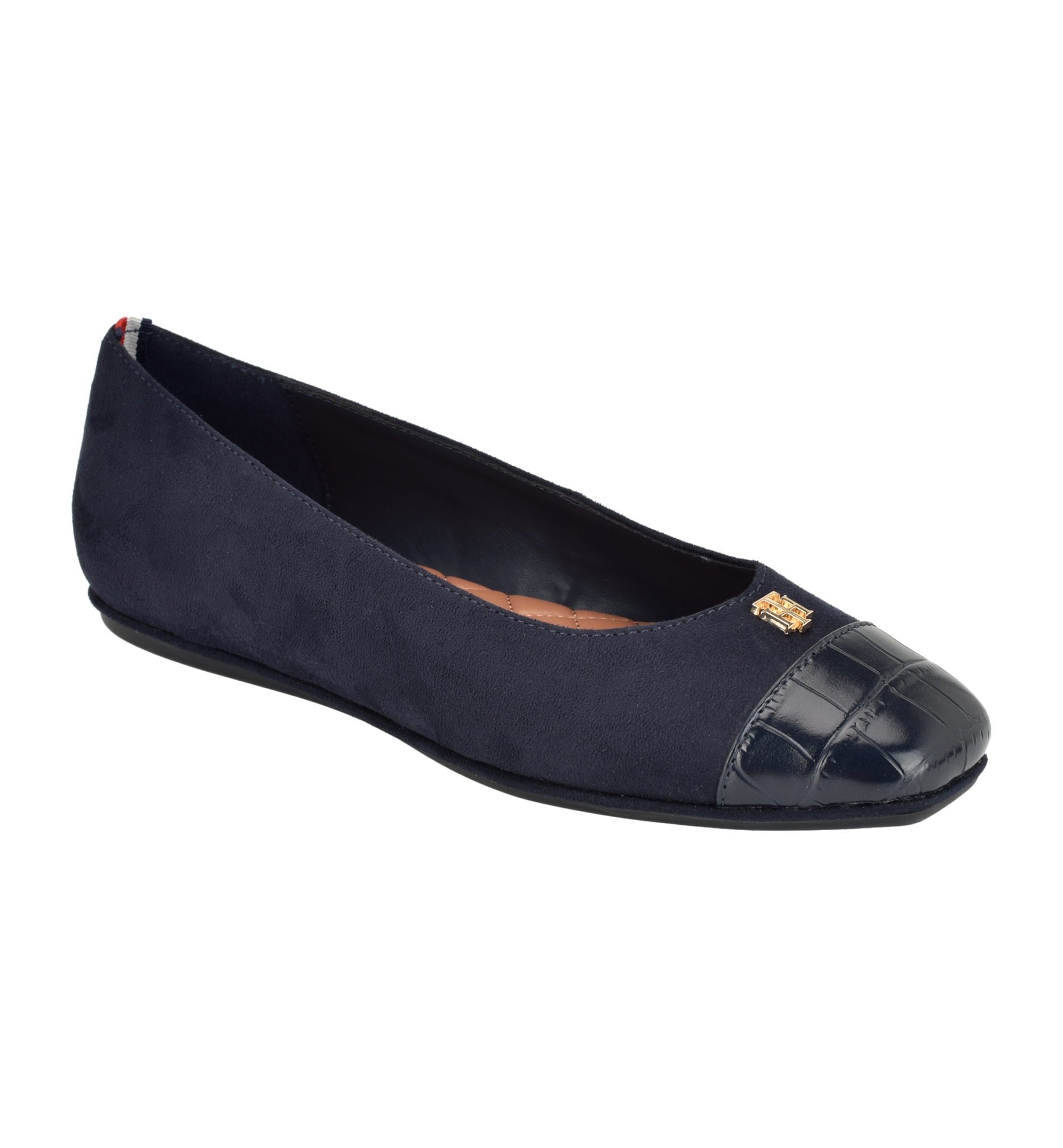 Tommy Hilfiger Women's Bekim Cap Toe Ballet Flats - Dark Blue Croco