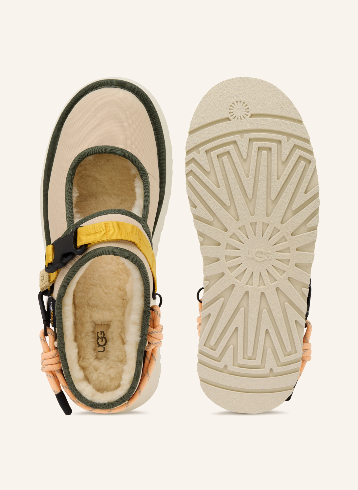 UGG Plateau-Pantoletten BEA MARY JANE – BEIGE / GELB / KHAKI
