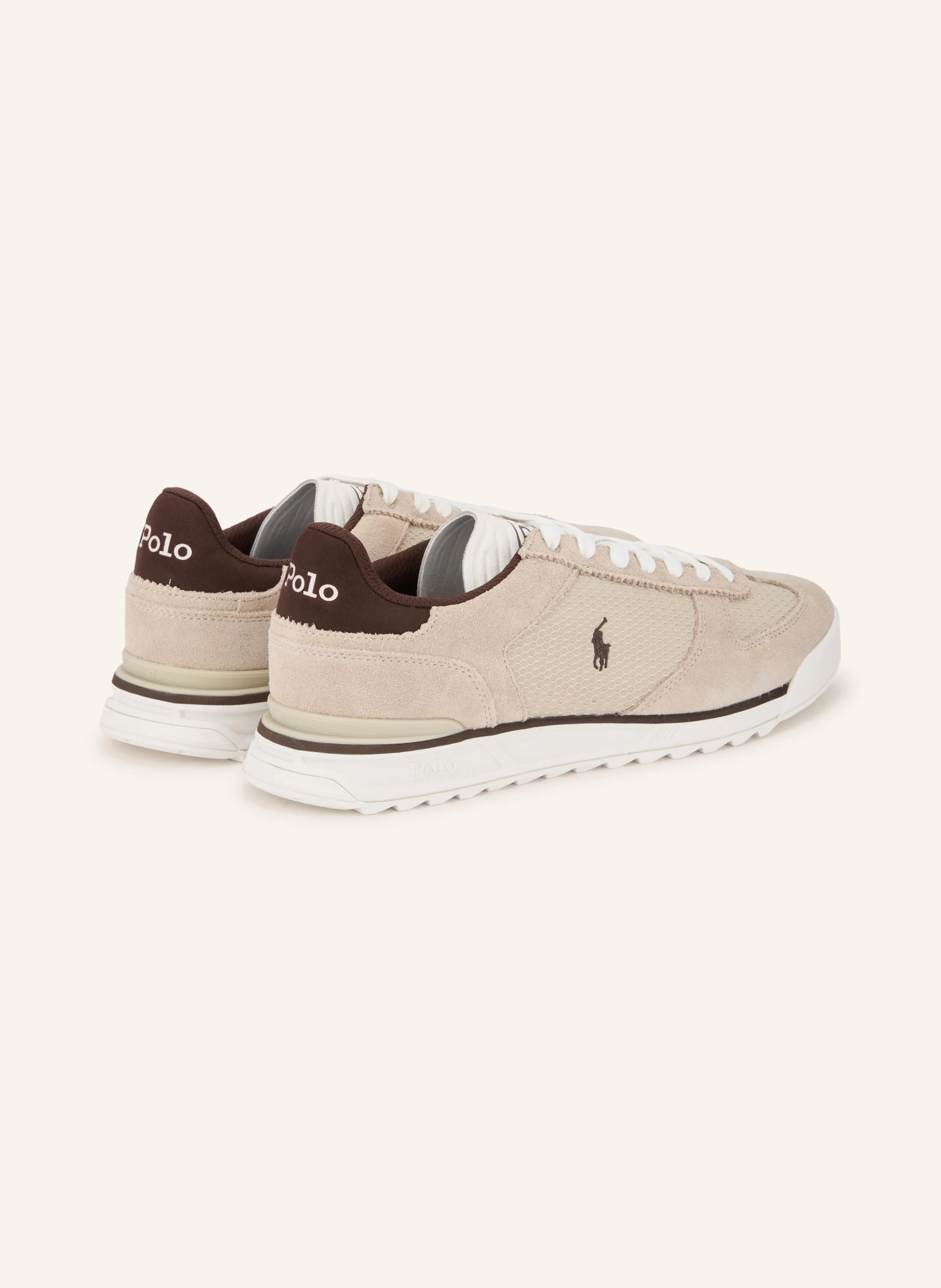 POLO RALPH LAUREN Sneaker – BEIGE / DUNKELBRAUN / WEISS