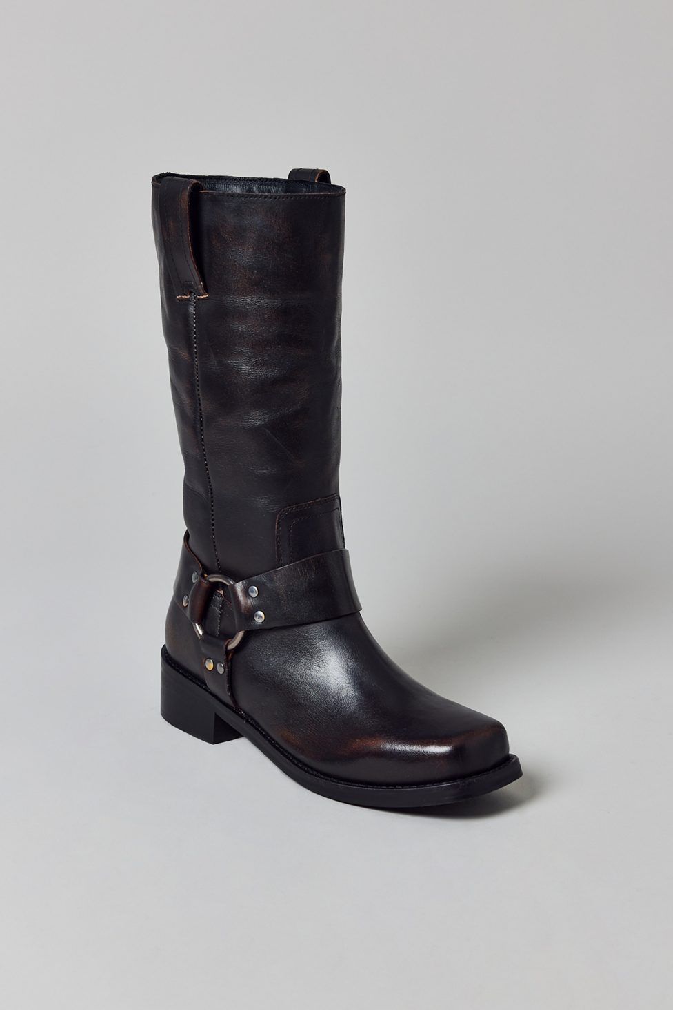 UO Moto Harness Boots - Black Distressed