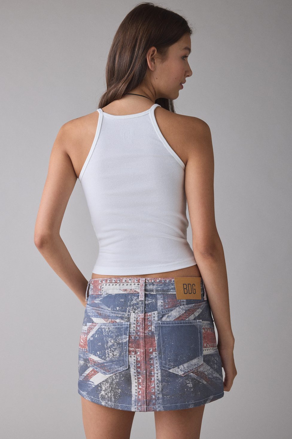 BDG Onna 2.0 Denim Low-Rise Micro Mini Skirt - Blue Multi