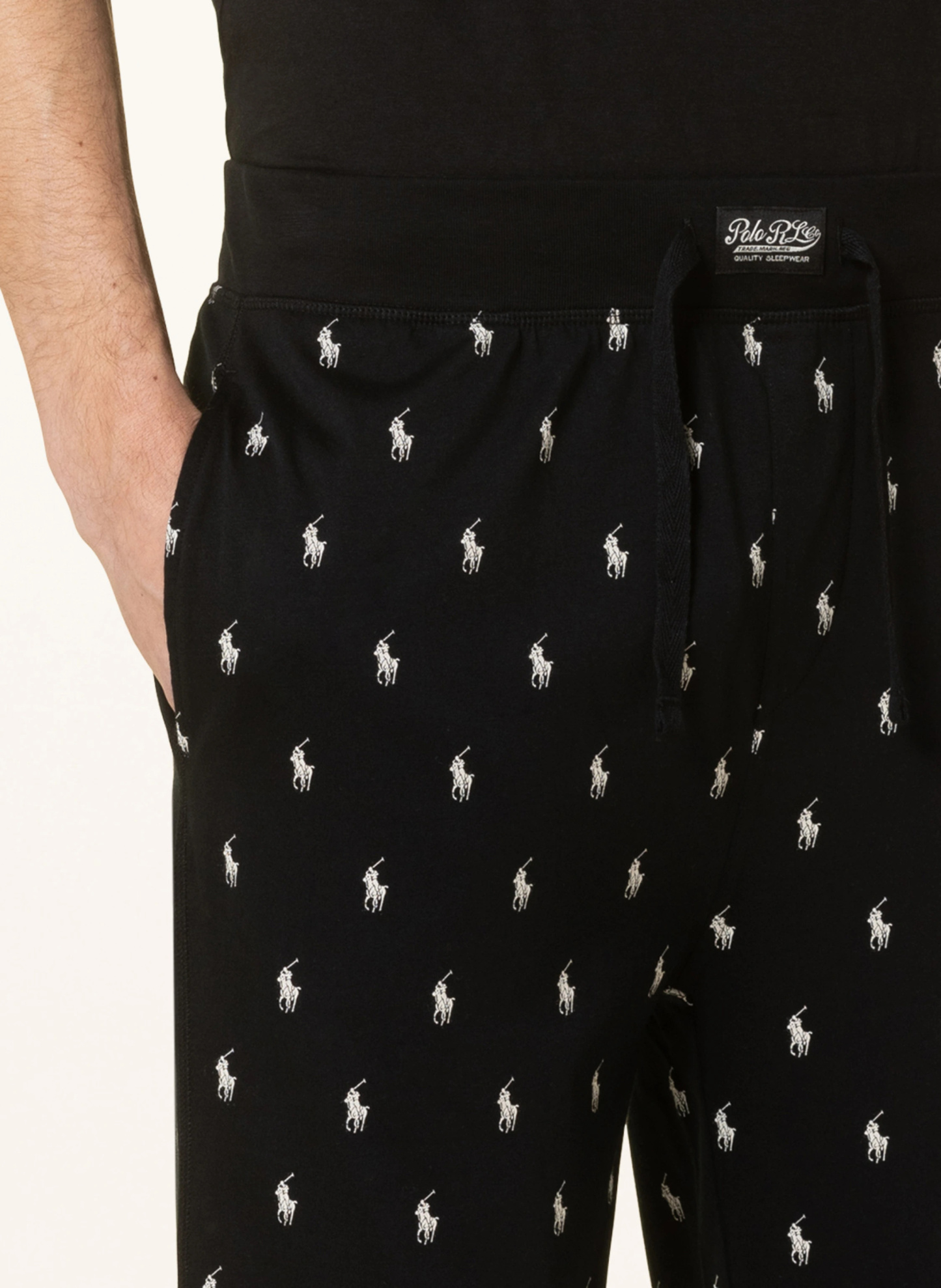 POLO RALPH LAUREN Lounge-Hose – SCHWARZ / WEISS