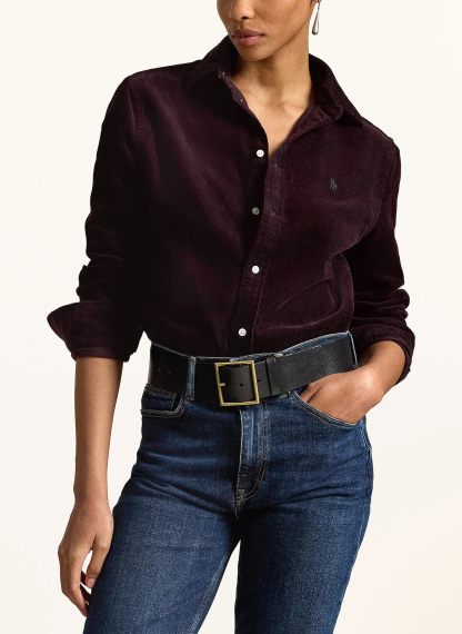 POLO RALPH LAUREN Hemdbluse aus Cord – DUNKELROT