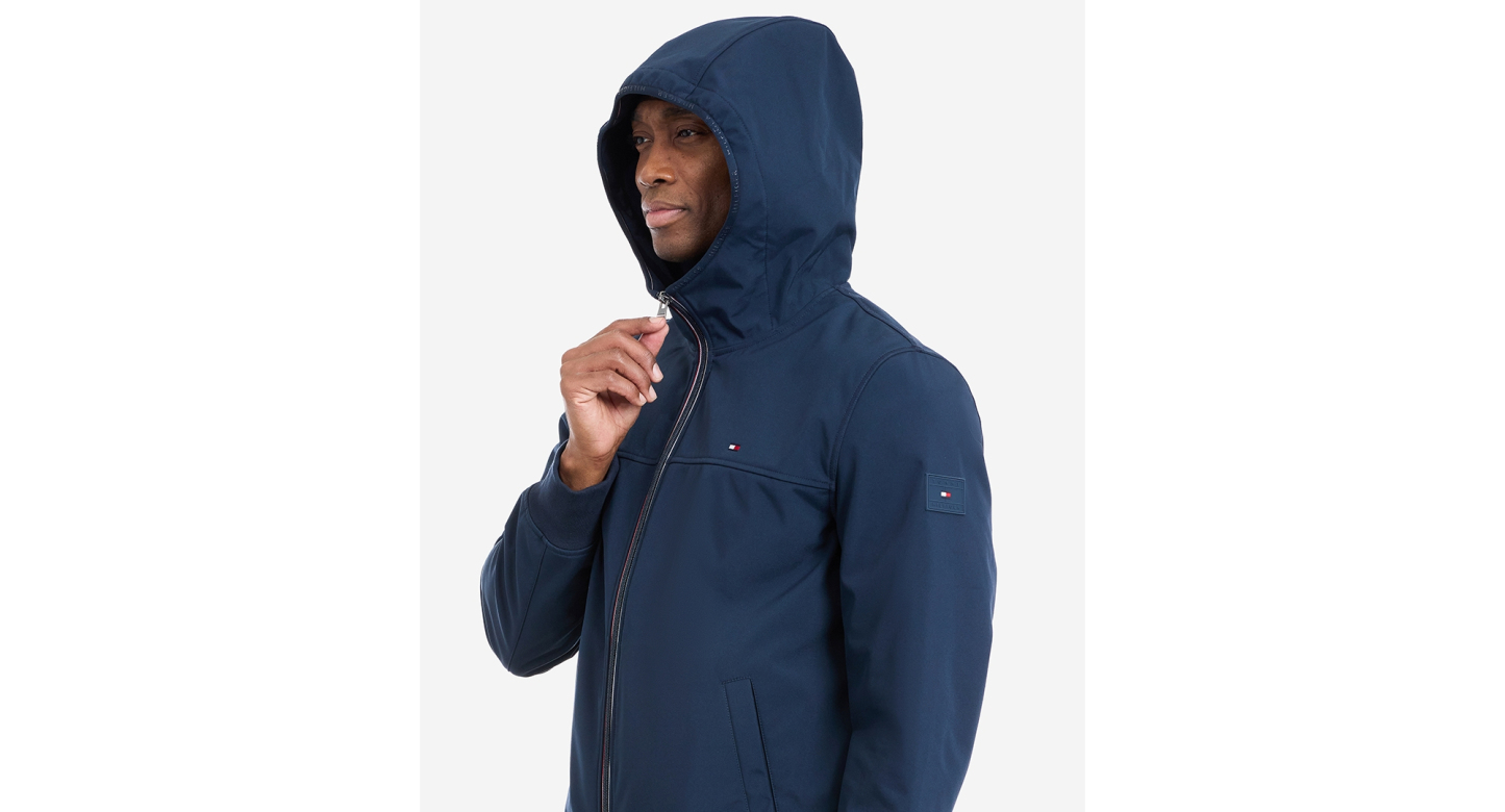 Tommy Hilfiger Men's Hooded Softshell Jacket - Midnight Blue