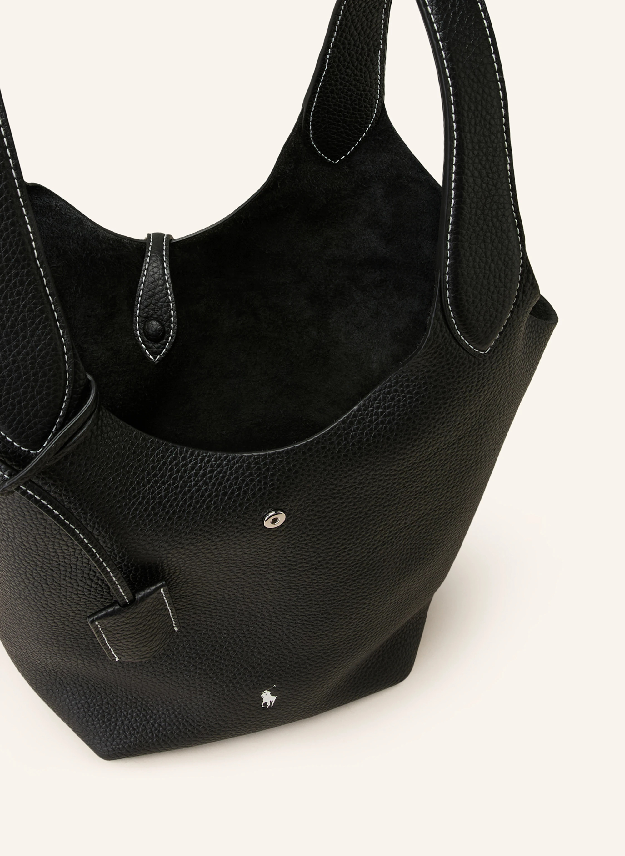POLO RALPH LAUREN Shopper SHINY DRUM PEBBLE – SCHWARZ