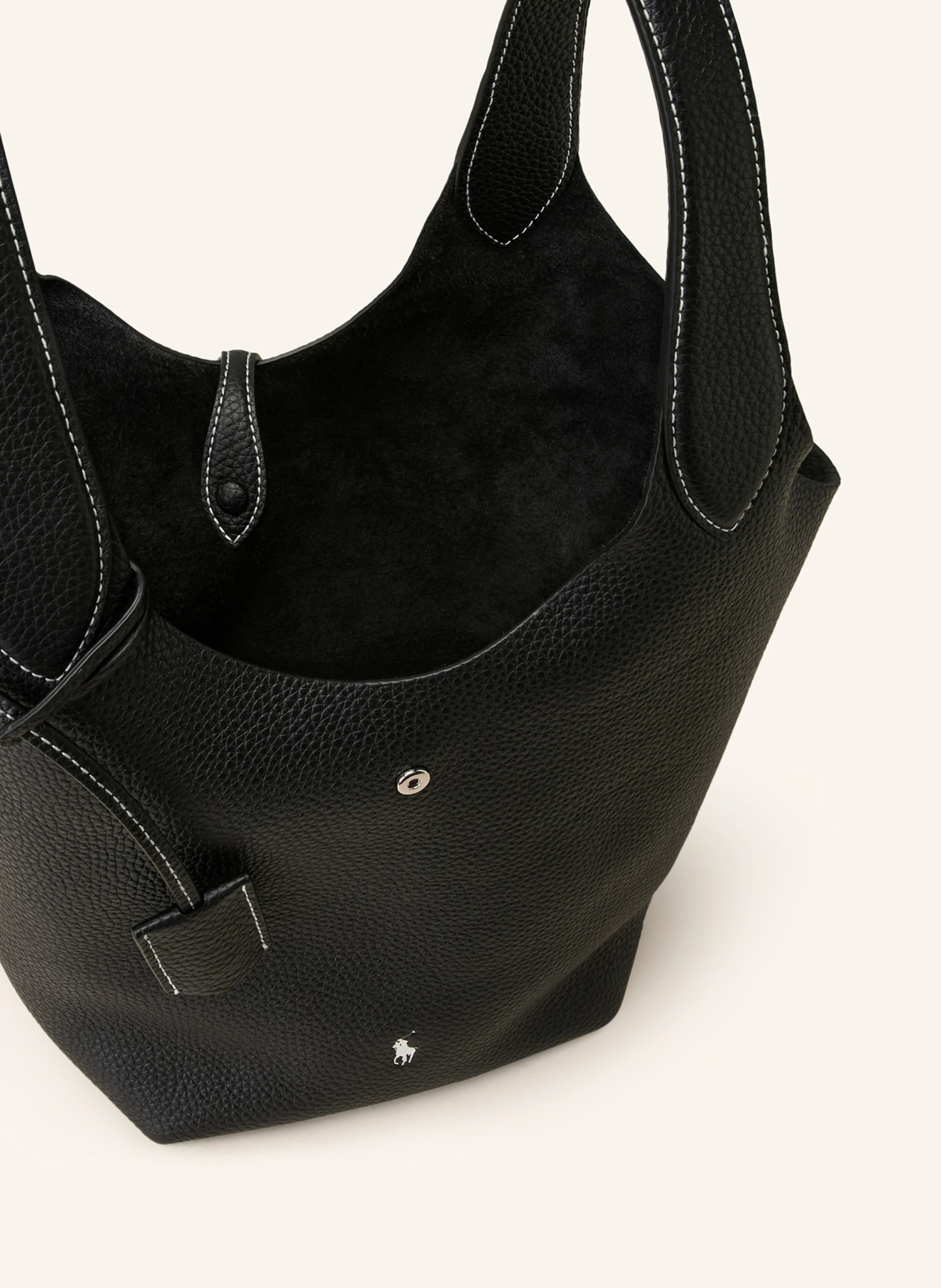 POLO RALPH LAUREN Shopper SHINY DRUM PEBBLE – SCHWARZ