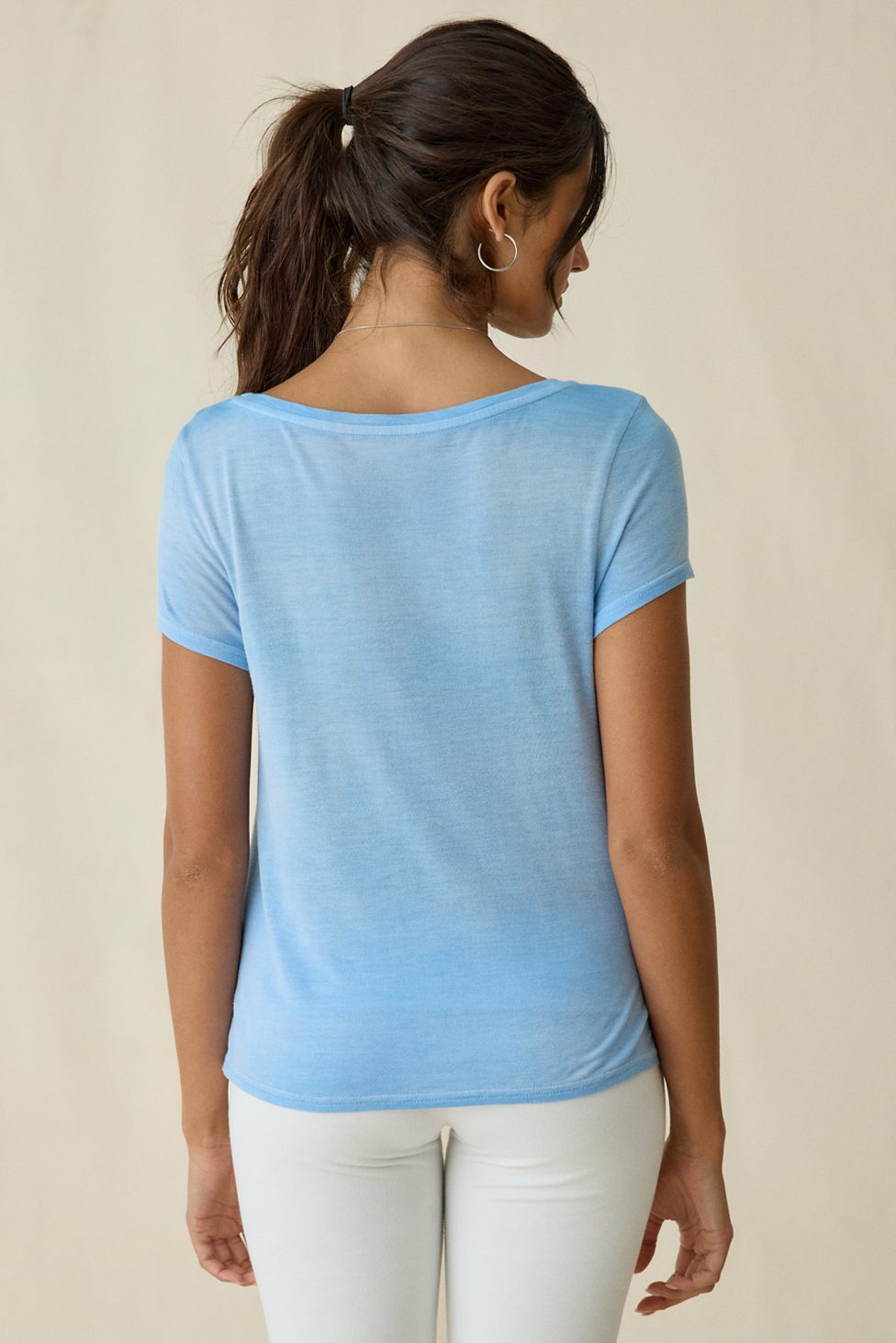 BDG Bowery Marlow Jersey Knit Short Sleeve Baby Tee - Blue stone
