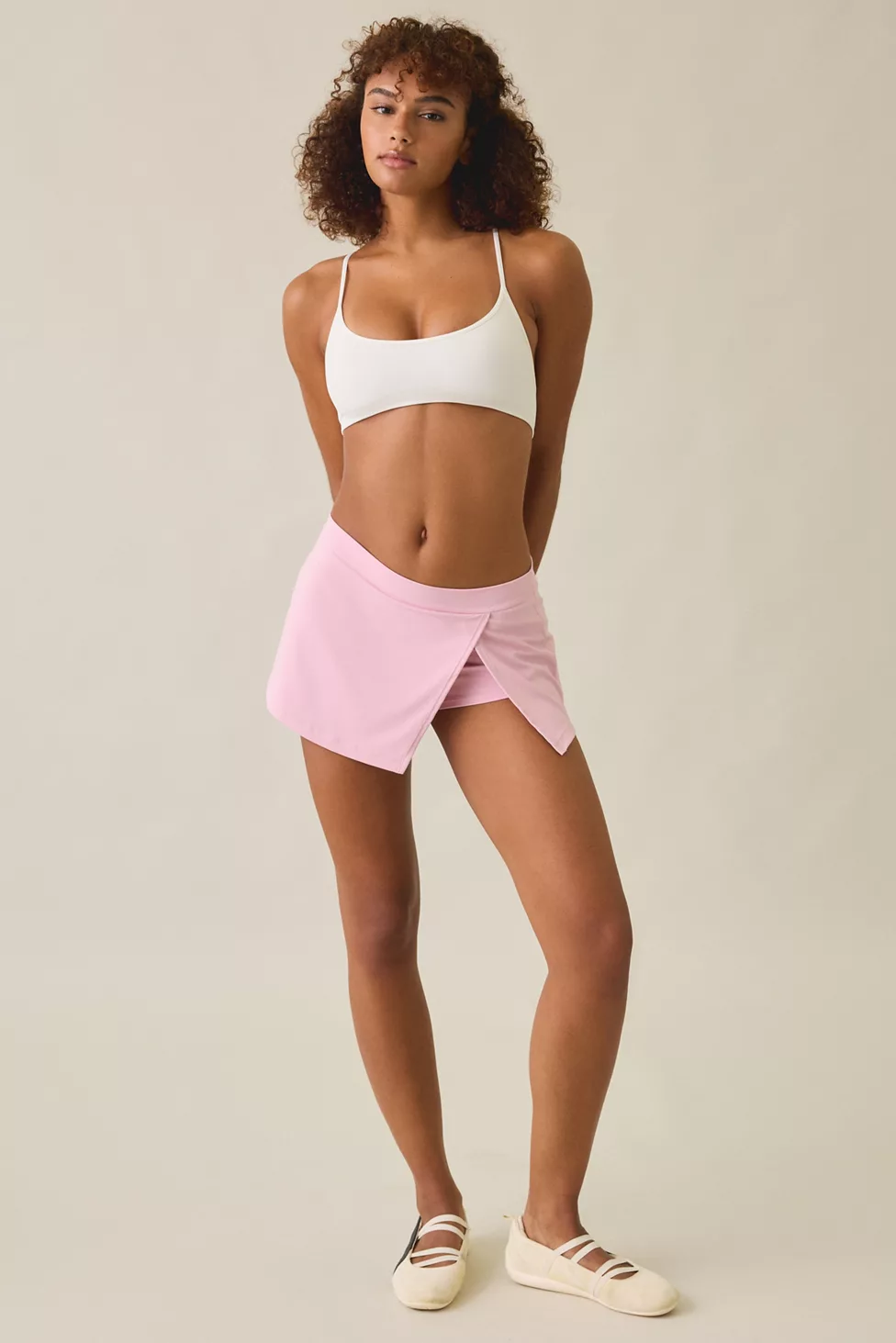 Out From Under Saturday Sculpt Slit Mini Skort - Pink