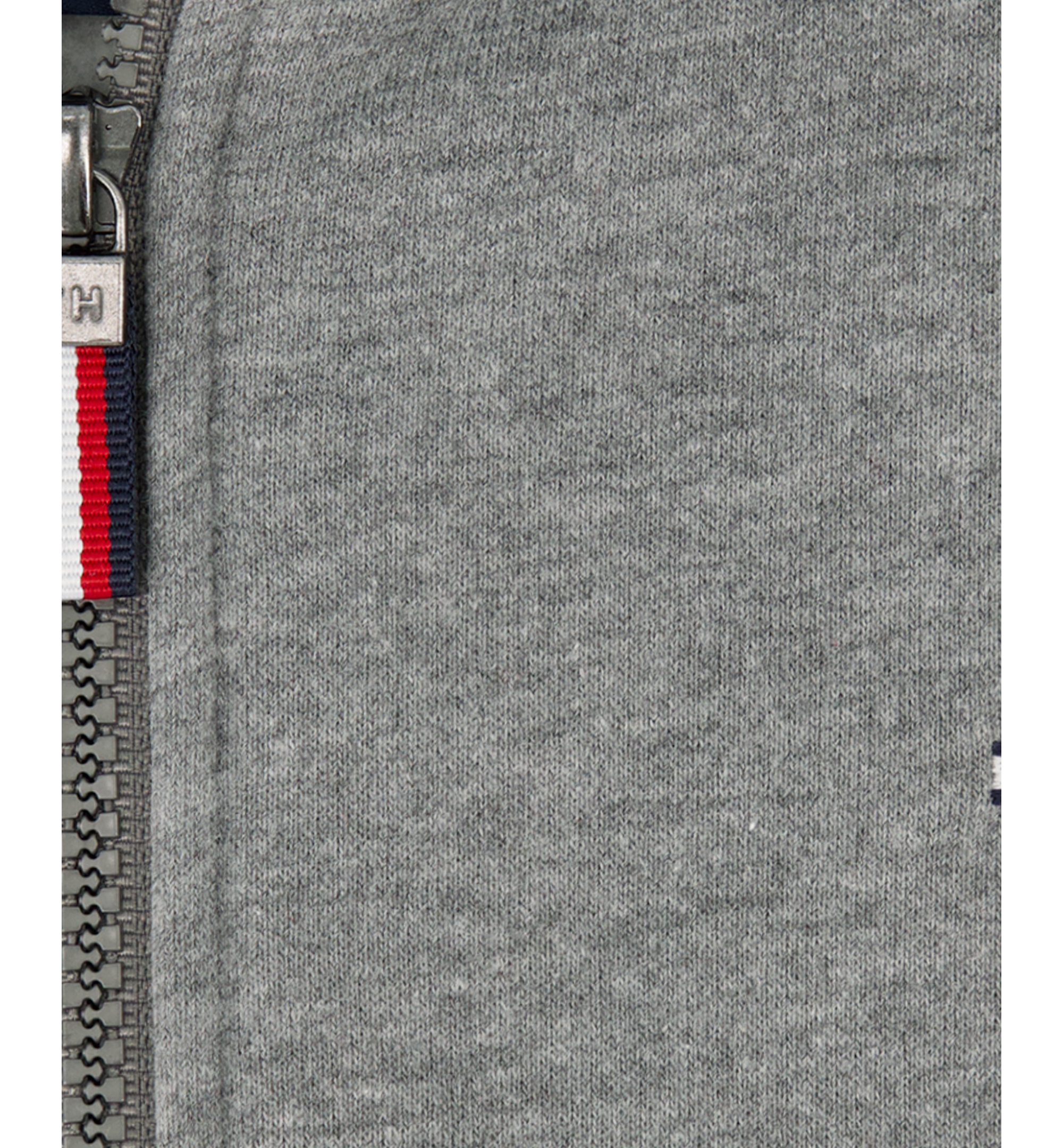 Tommy Hilfiger Boys' 8-20 Signature Full Zip Kangaroo-Pocket Cotton-Polyester Blend Zip Hoodie - Med Gray