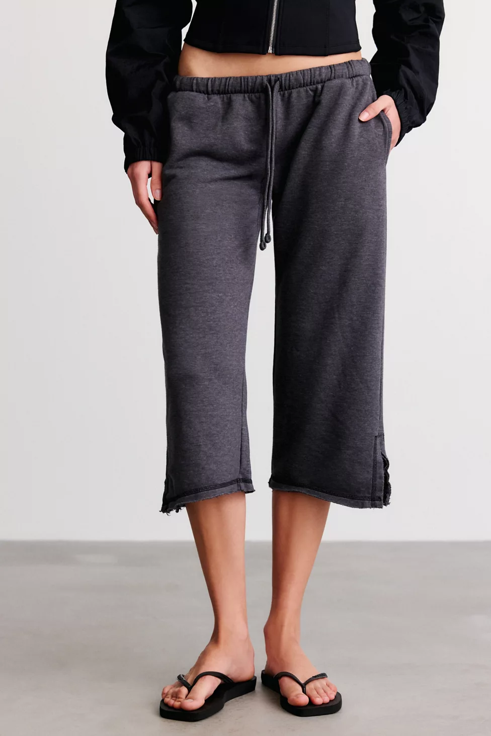 Out From Under Spring Breaker Slouch Capri Pants - Dark Grey