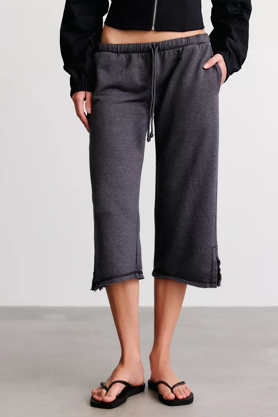 Out From Under Spring Breaker Slouch Capri Pants - Dark Grey