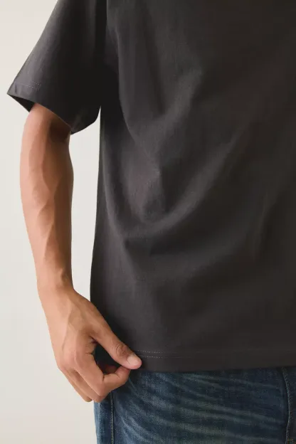 Shaka Wear 7.5oz Heavyweight Cropped Tee - Charcoal