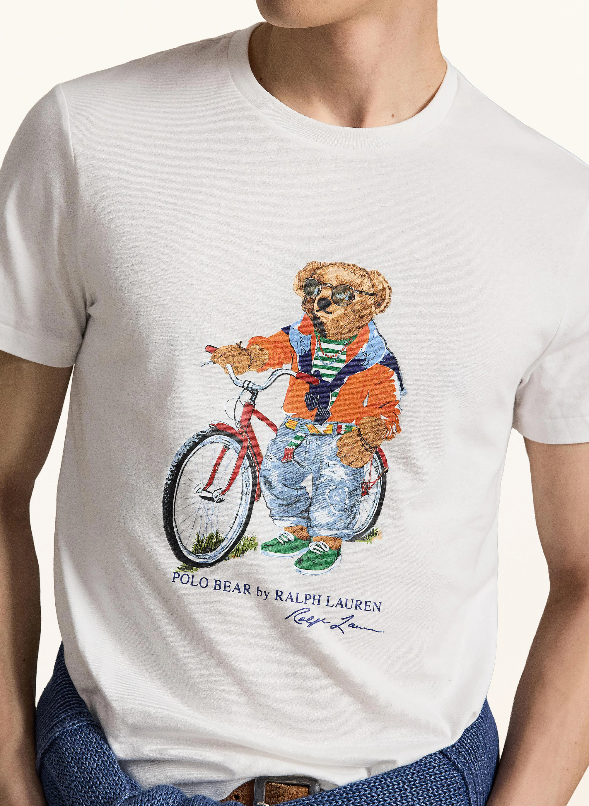 POLO RALPH LAUREN T-Shirt – WEISS / BRAUN / ORANGE