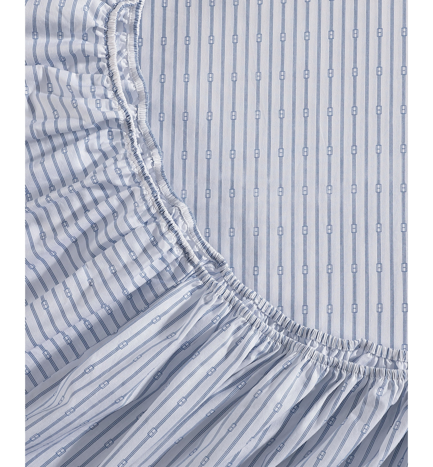 Tommy Hilfiger Printed 200-Thread Count Cotton Percale Sheet Set - Monogram Pastel Blue