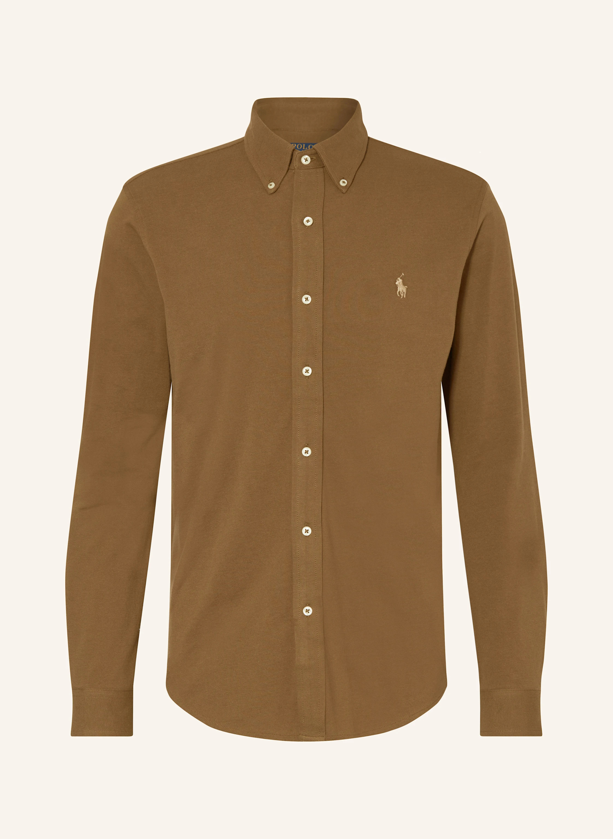 POLO RALPH LAUREN Piqué-Hemd Custom Fit – BRAUN