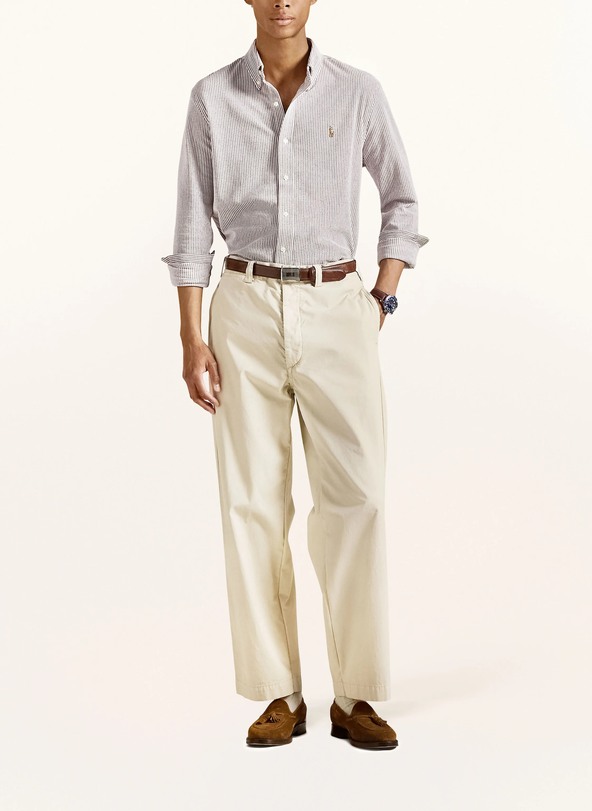 POLO RALPH LAUREN Oxfordhemd Regular Fit – DUNKELROT / WEISS