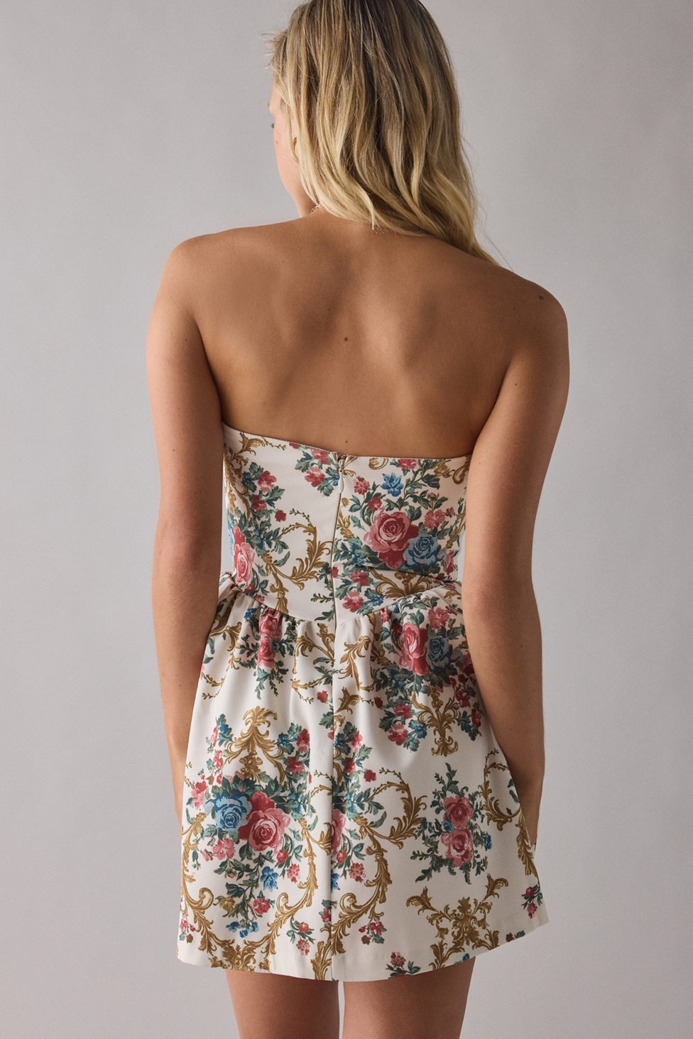Kimchi Blue Sugar Plum Strapless Corset Mini Dress - Neutral Multi