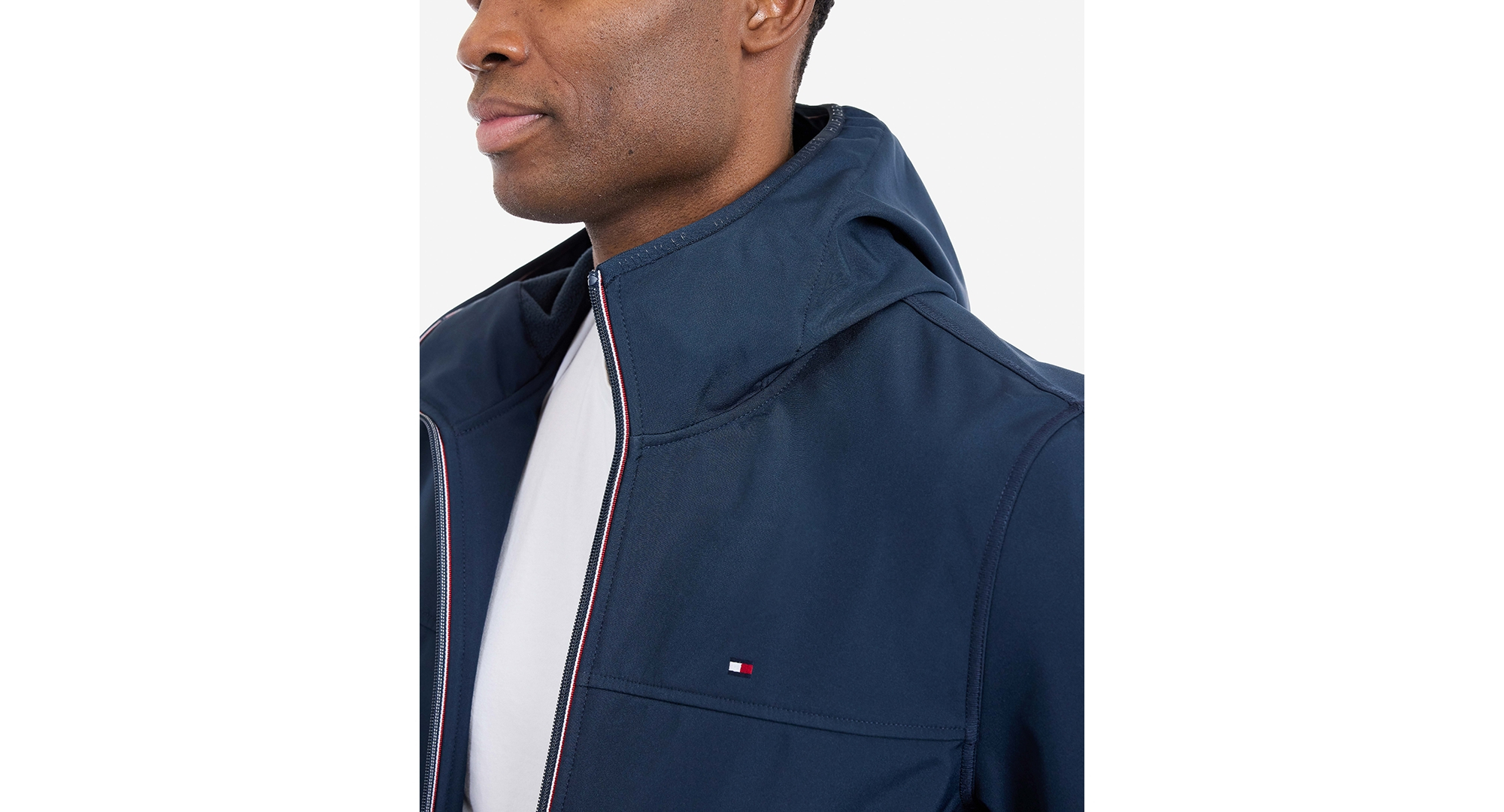 Tommy Hilfiger Men's Hooded Softshell Jacket - Midnight Blue