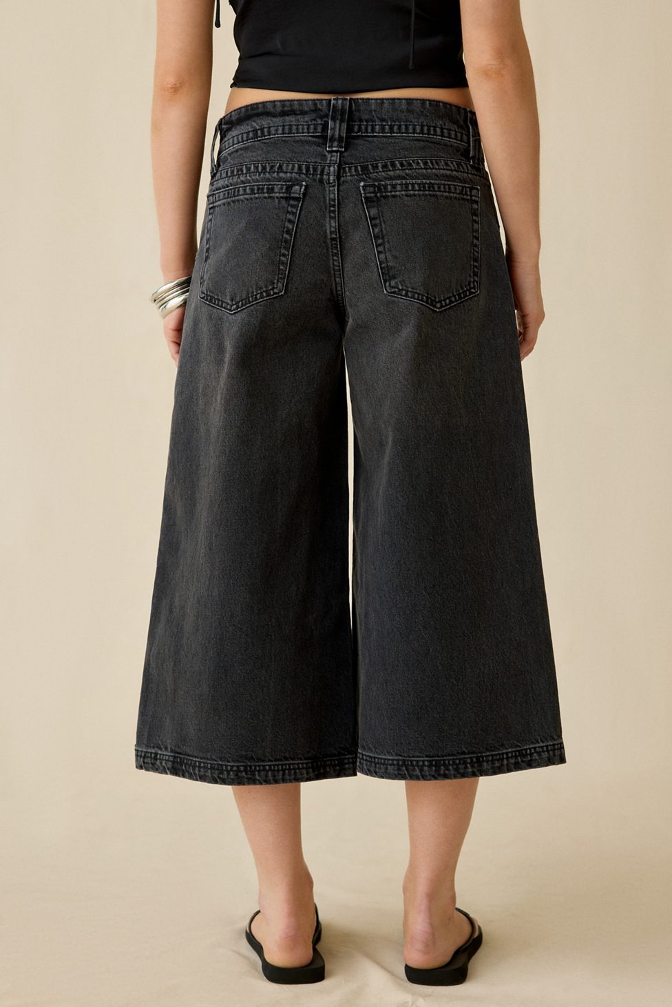 BDG Nomad Baggy Wide Leg Cropped Jeans - Black