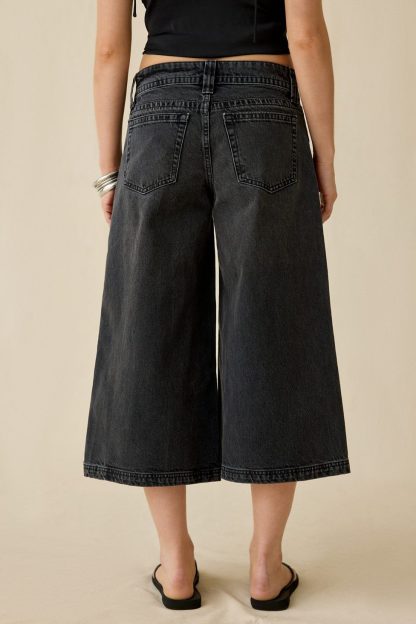 BDG Nomad Baggy Wide Leg Cropped Jeans - Black