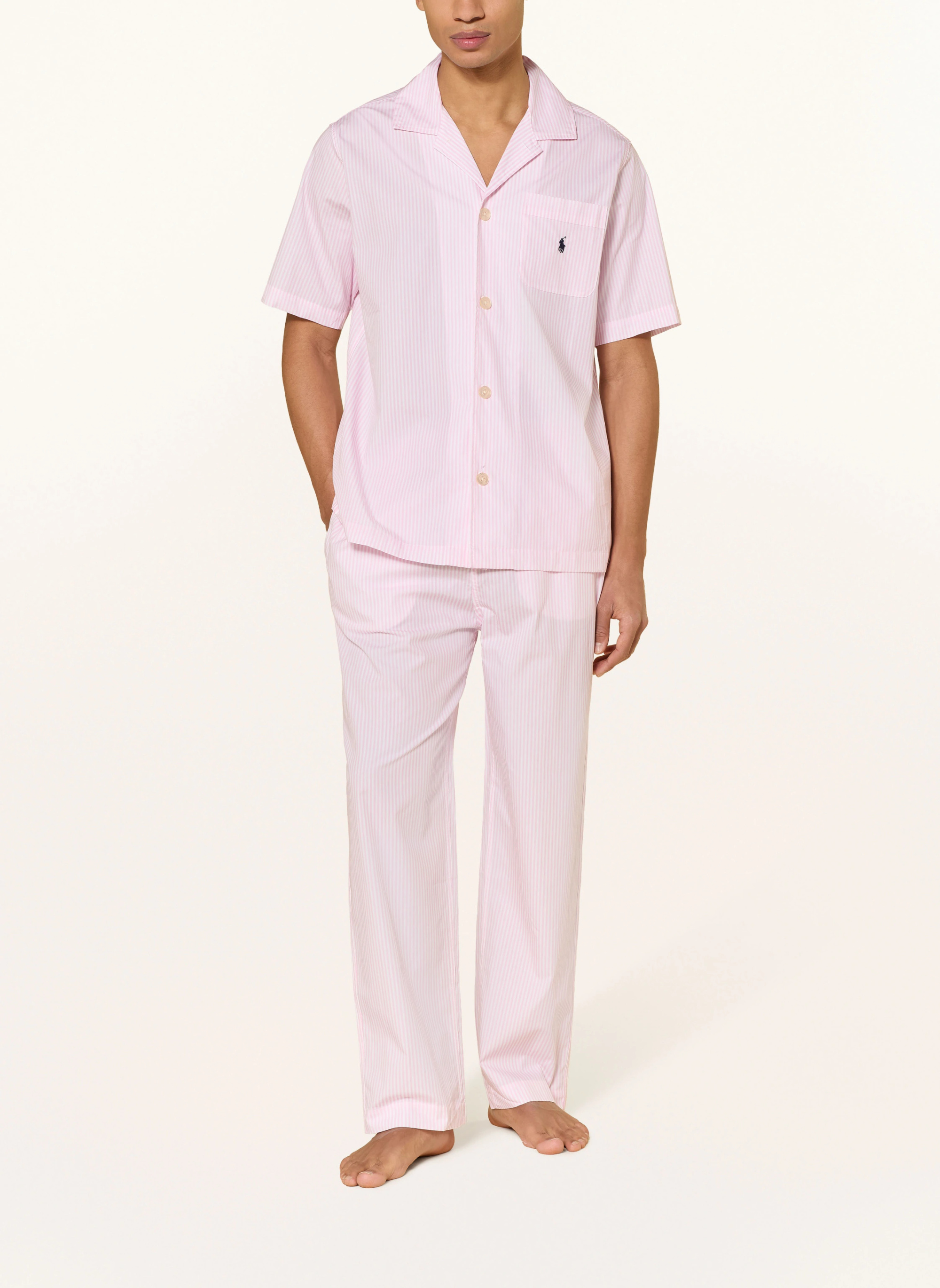 POLO RALPH LAUREN Schlafshirt – ROSA / WEISS