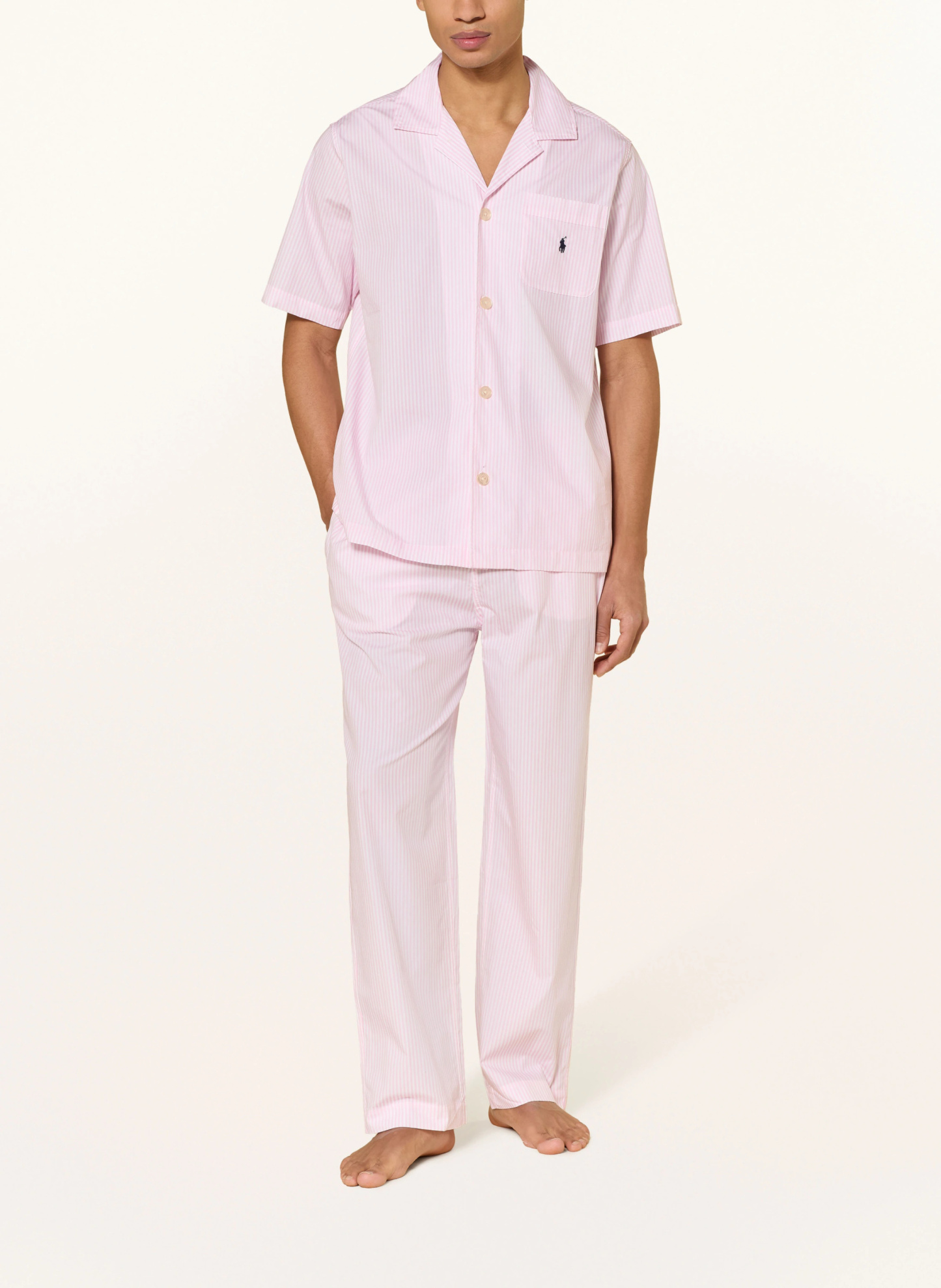 POLO RALPH LAUREN Schlafshirt – ROSA / WEISS
