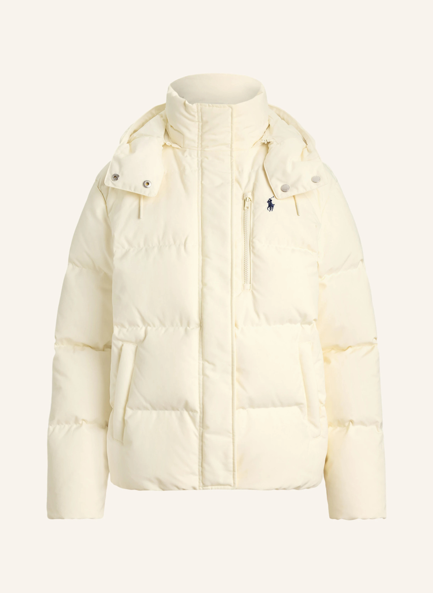 POLO RALPH LAUREN Daunenjacke mit abnehmbarer Kapuze – WEISS