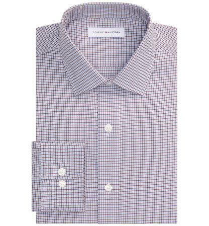 Tommy Hilfiger Men's Stretch Twill Slim-Fit Dress Shirt - Red