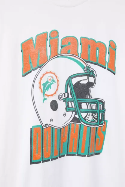 Junk Food NFL Throwback Helmet Flea Market Tee - Miami Dolphins
