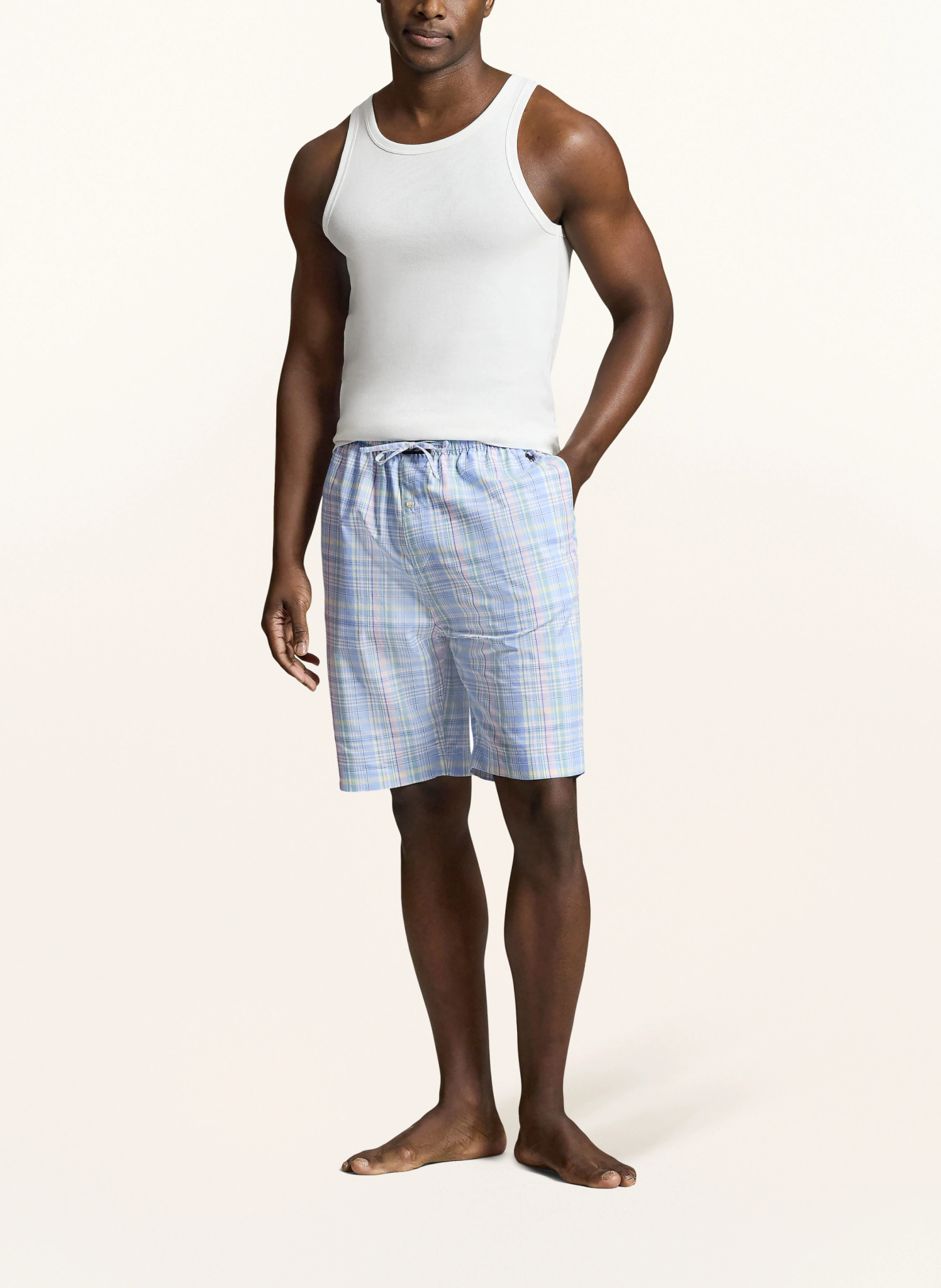 POLO RALPH LAUREN Lounge-Shorts – HELLBLAU / ROSA / GRÜN