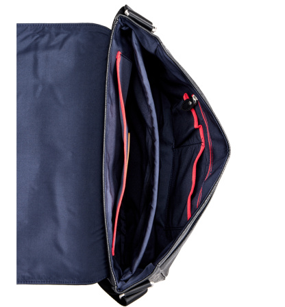 Tommy Hilfiger Men's Pebble Faux-Leather Leo Messenger Bag - Black